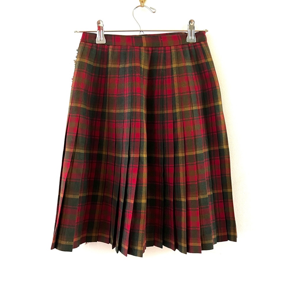 Maple Leaf Tartan Highland Queen Vintage Ladies Kilt Authentic All Wool Pleated - Picture 2 of 7